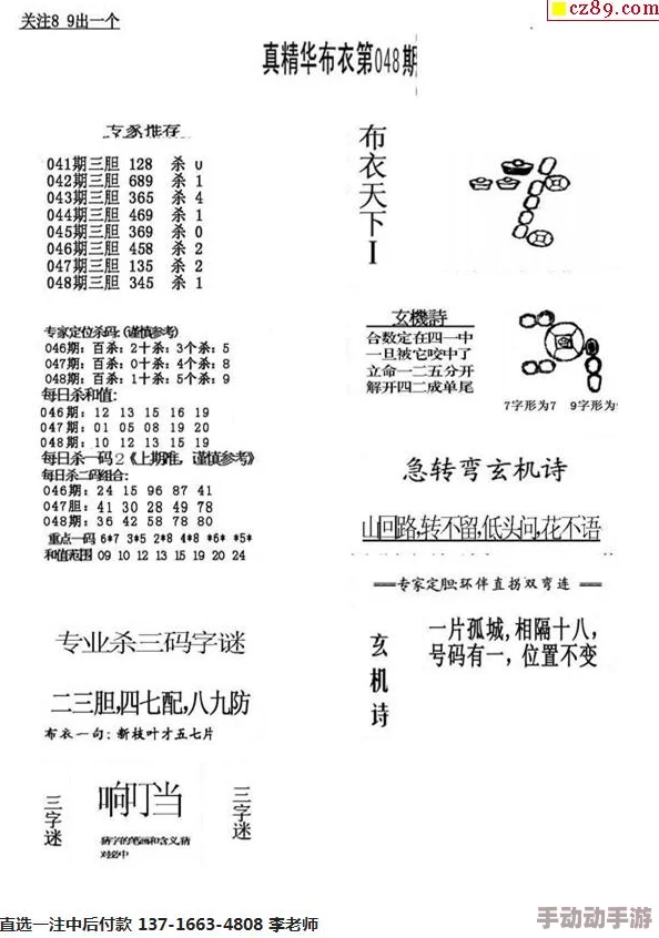 真精华布衣3d正版布衣天下1234今日更新图谜字谜双胆预测精准分析